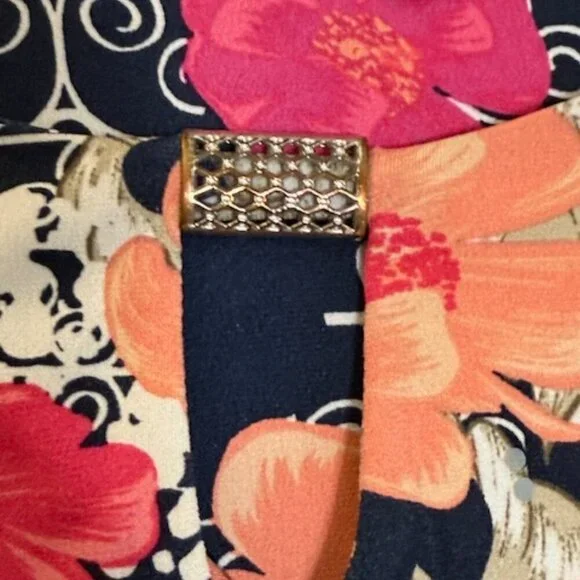 JM Collection Women's Blouse Floral Top Size 2XL Rhinestones Peasant Long Sleeve - Picture 10 of 11